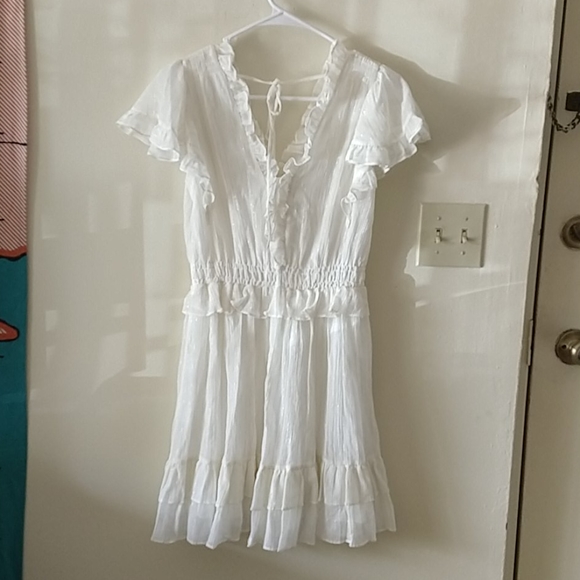 NWT Rebecca Taylor gauzy metallic dress - Picture 8 of 12